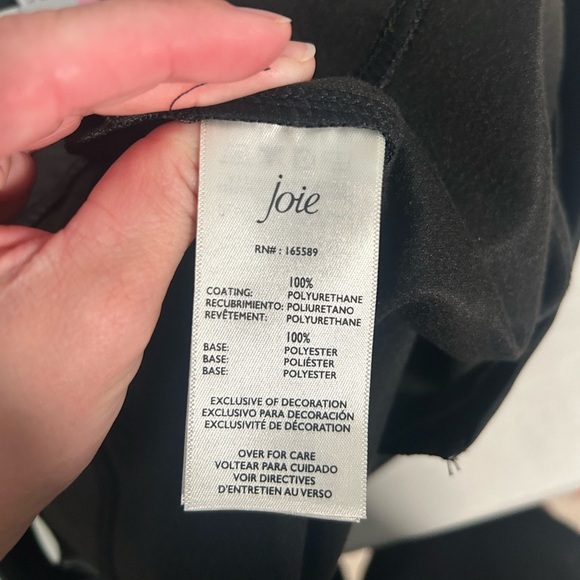 Joie Faux Leather Slim Leg Pants Black Women’s 6 Moto - Picture 4 of 9